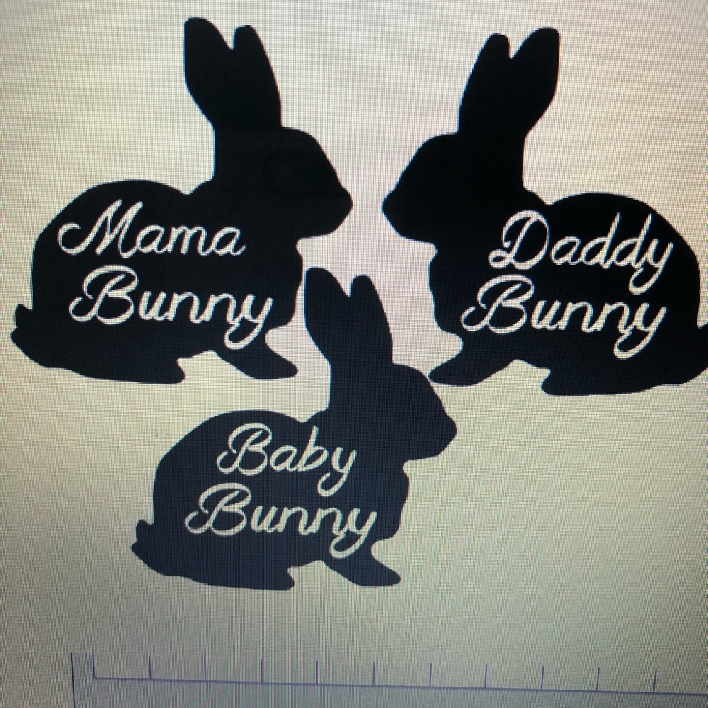 Made2order Mama, Daddy and Baby bunny shirt bundle
